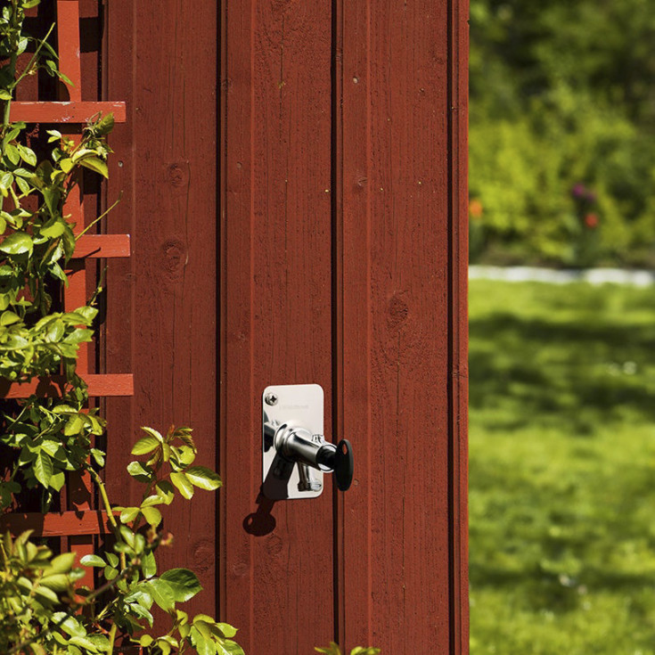 FM Mattsson vattenutkastare, max 100 cm vägg, rostfritt stål