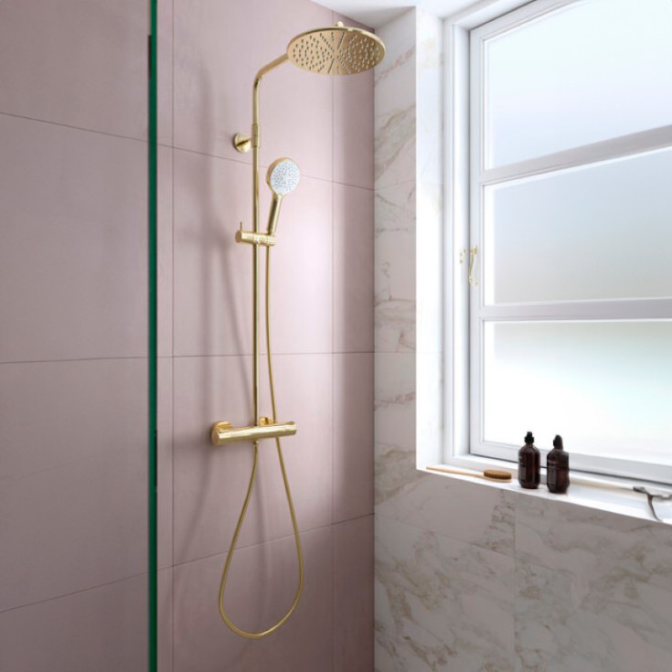 Damixa Silhouet brusesæt, vandbesparende,  messing