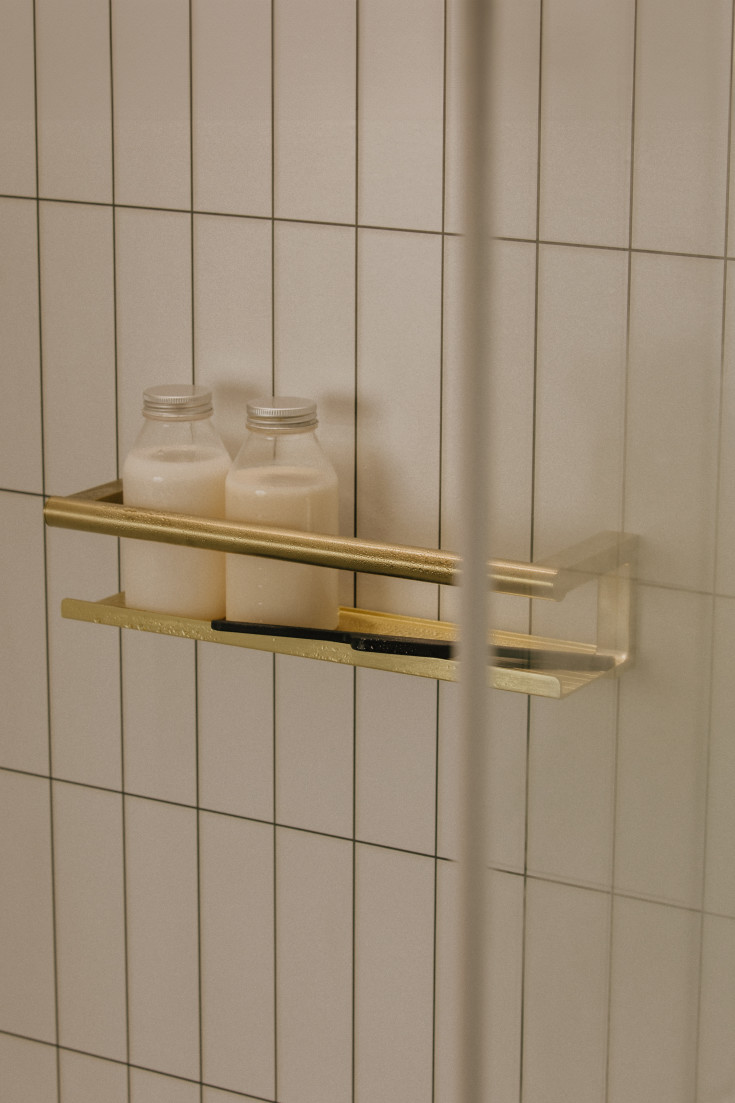 Cosmic Architect S+ dusjhylle med dusjnal, børstet gull