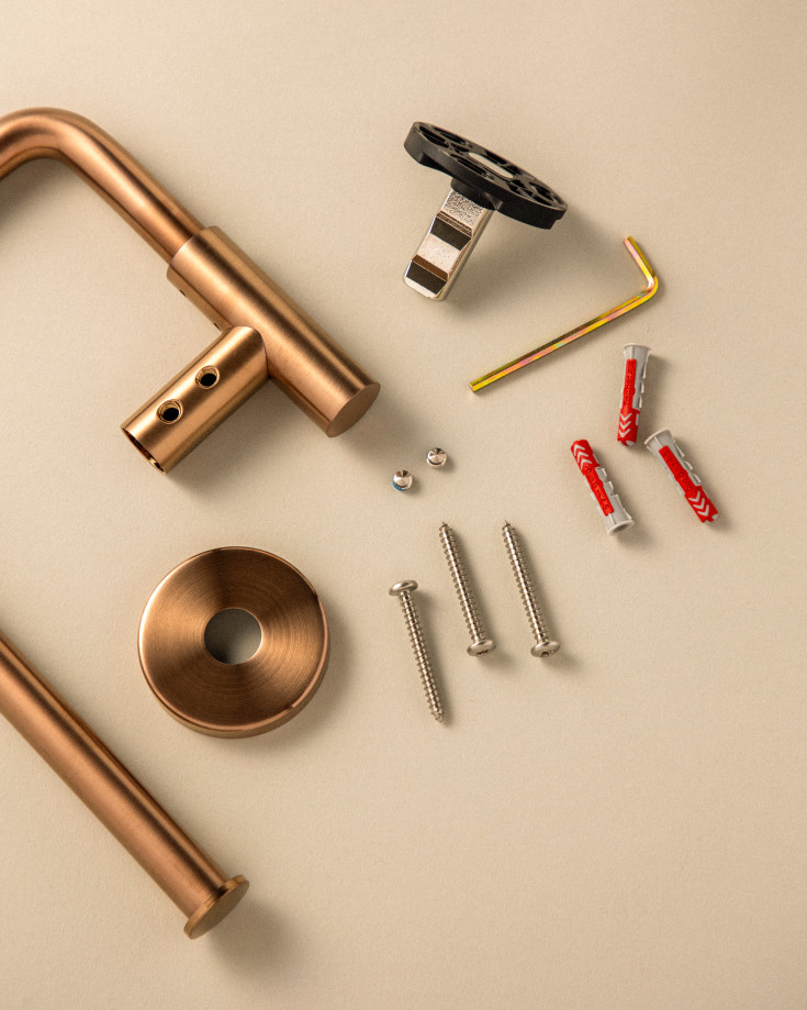 Cosmic Architect S+ håndklædeholder, 23,6 cm, børstet kobber pvd