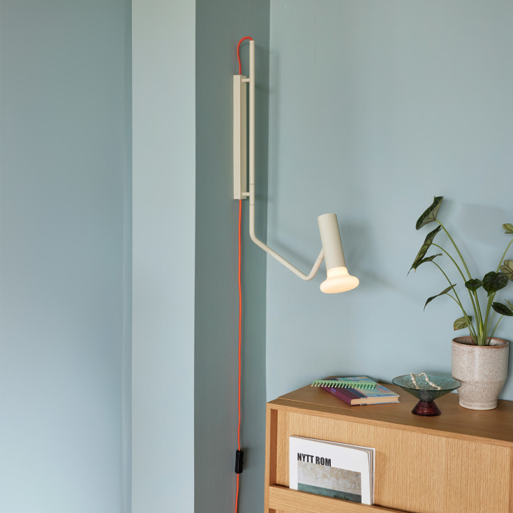 Hübsch Wally vegglampe, beige