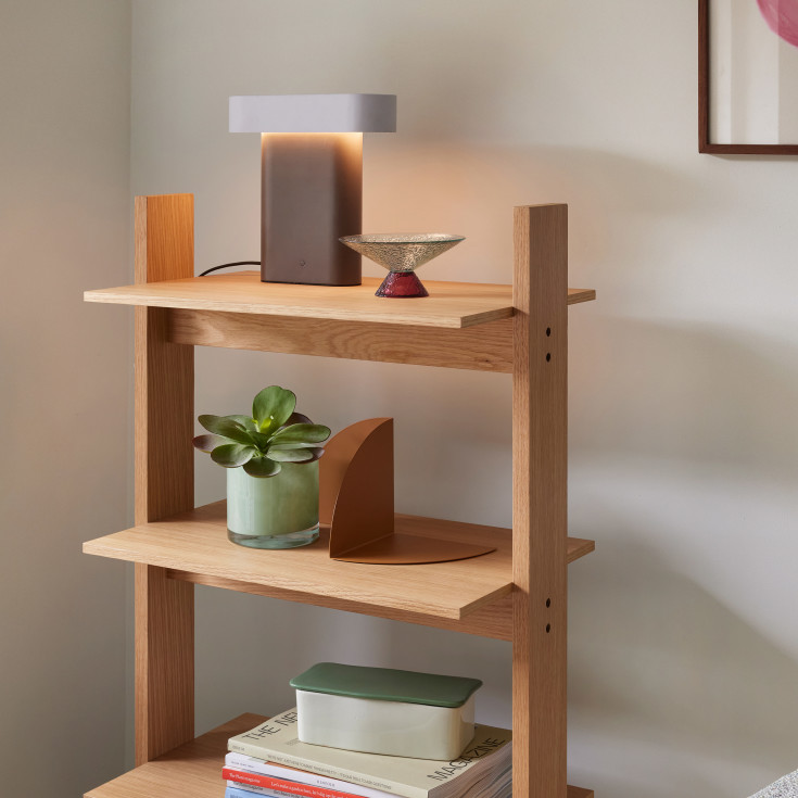 Hübsch Sleek bordlampe, brun