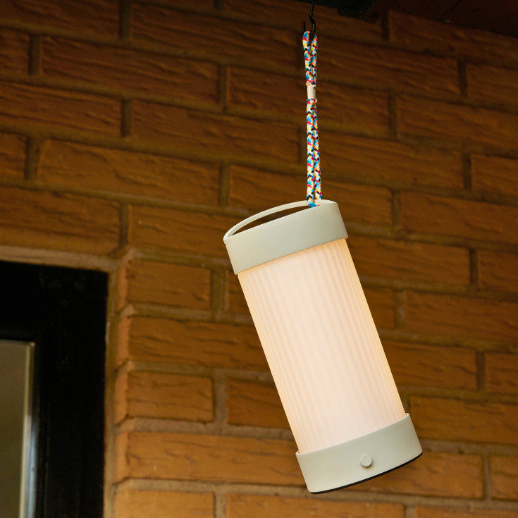 Hübsch Camp oppladbar lampe, beige