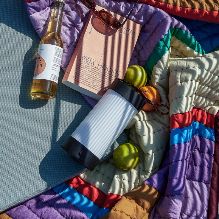 Hübsch Camp oppladbar lampe, sort