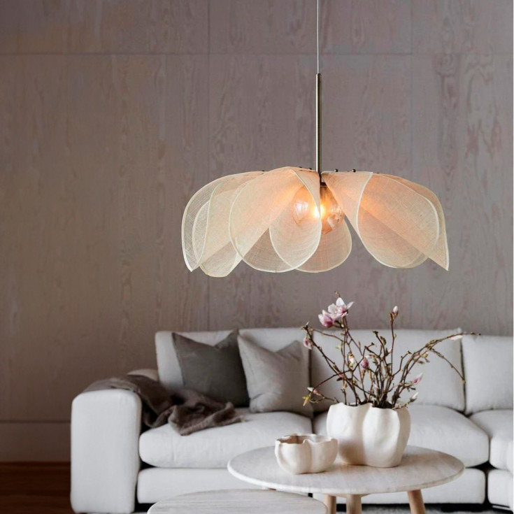 STYRKA Pendel 1L 75cm beige/antik messing/rav