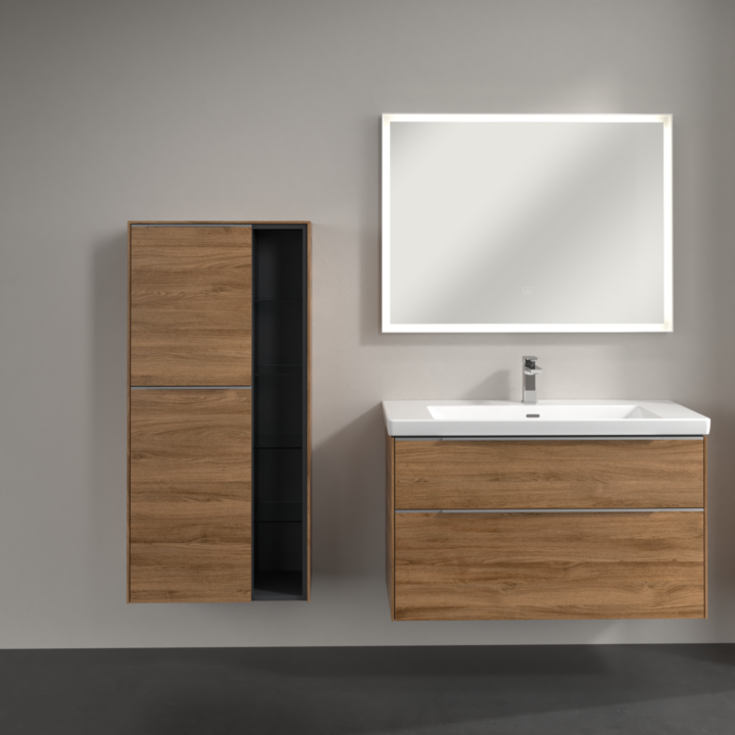 Villeroy & Boch Subway 3.0 høyskap, 57,4x120 cm, eik