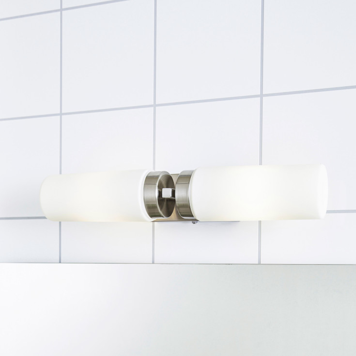 STELLA Væg 2L stål/hvid IP44