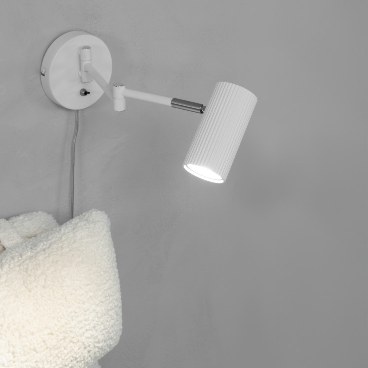 COSTILLA Væg med svingarm 1L hvid/satin nikkel