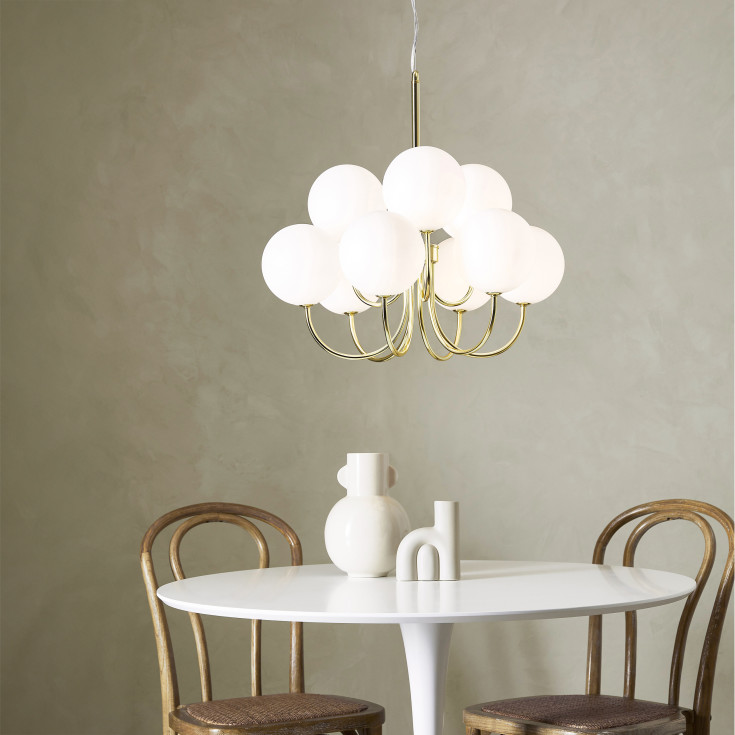 BIANCO Pendel 9L guld/hvid