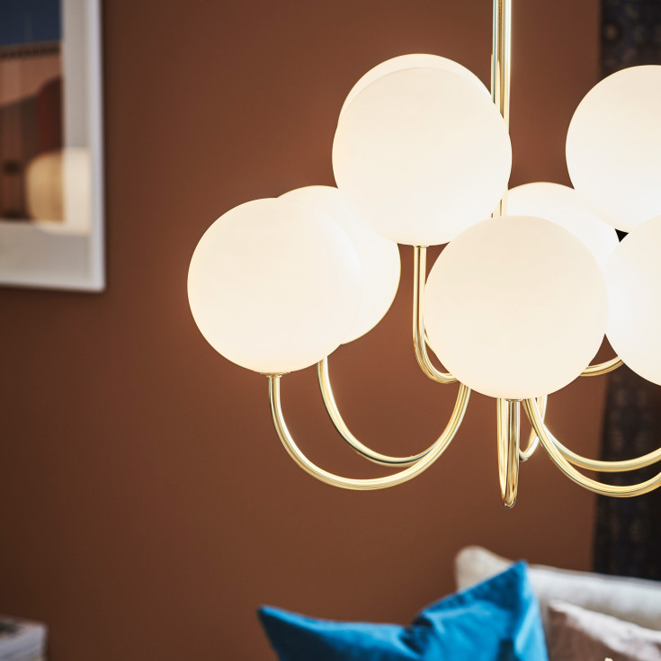 BIANCO Pendel 9L guld/hvid