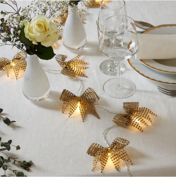 Star Trading Bowie lyslenke, batteri, gull sløyfer