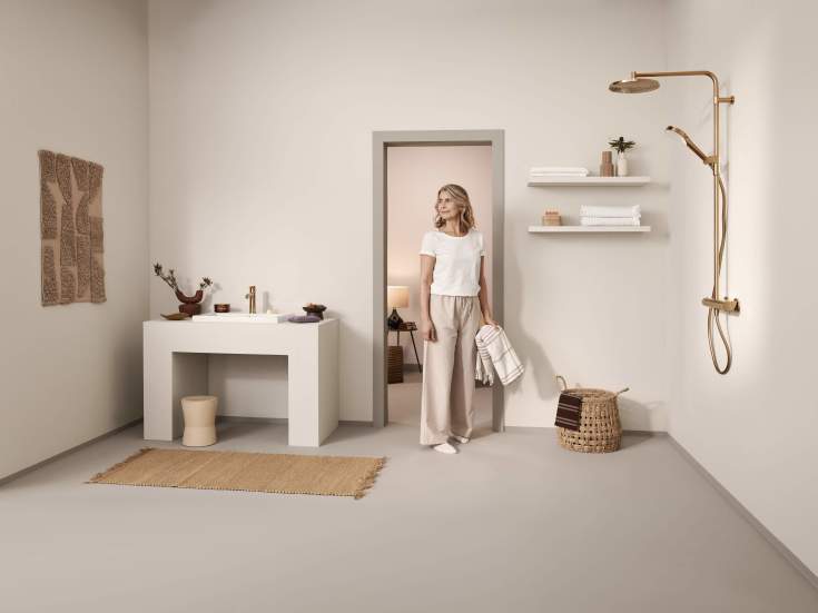 Oras Optima Style Rain brusesæt, børstet bronze