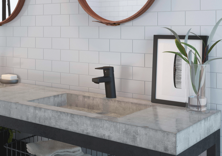 Oras Twista Eco servantbatteri, matt sort