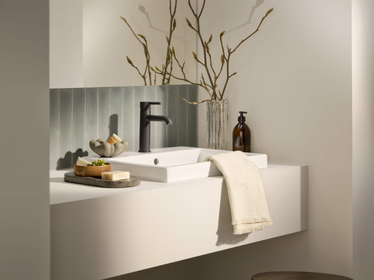 Oras Optima Style håndvaskarmatur, mat sort