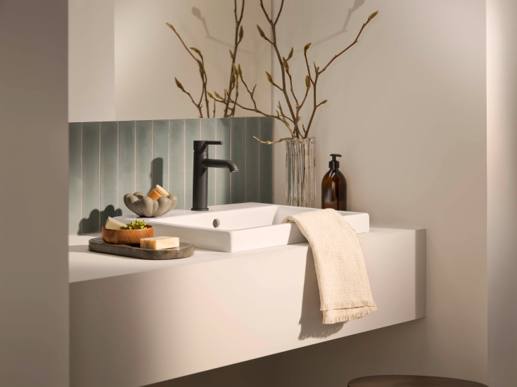 Oras Optima Style håndvaskarmatur, mat sort