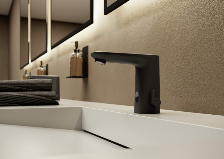 Oras Electra 92 tvättställsblandare, beröringsfri, matt svart