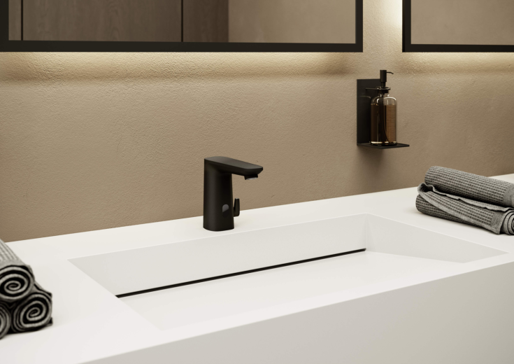 Oras Electra 92 tvättställsblandare, beröringsfri, matt svart