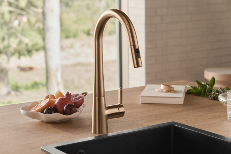 Oras Inspera Comfort kjøkkenarmatur, udtrækstud, børstet bronse