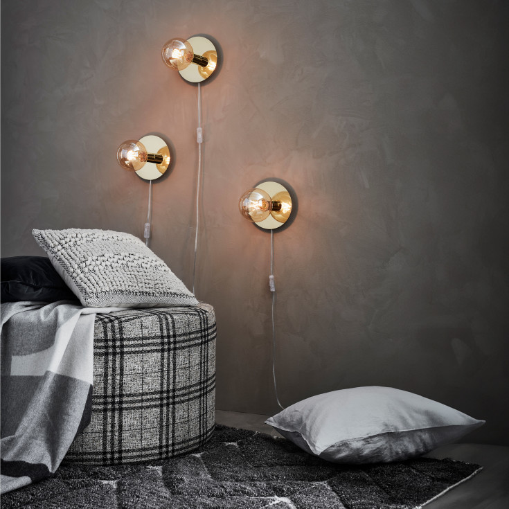 DISC Væg-/loftlampe 1L messing