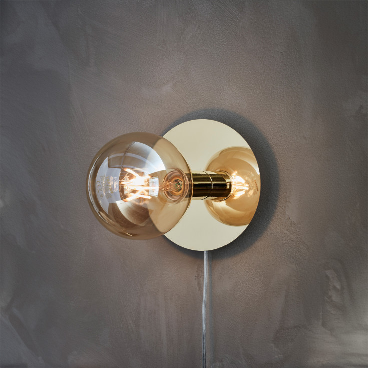 DISC Væg-/loftlampe 1L messing