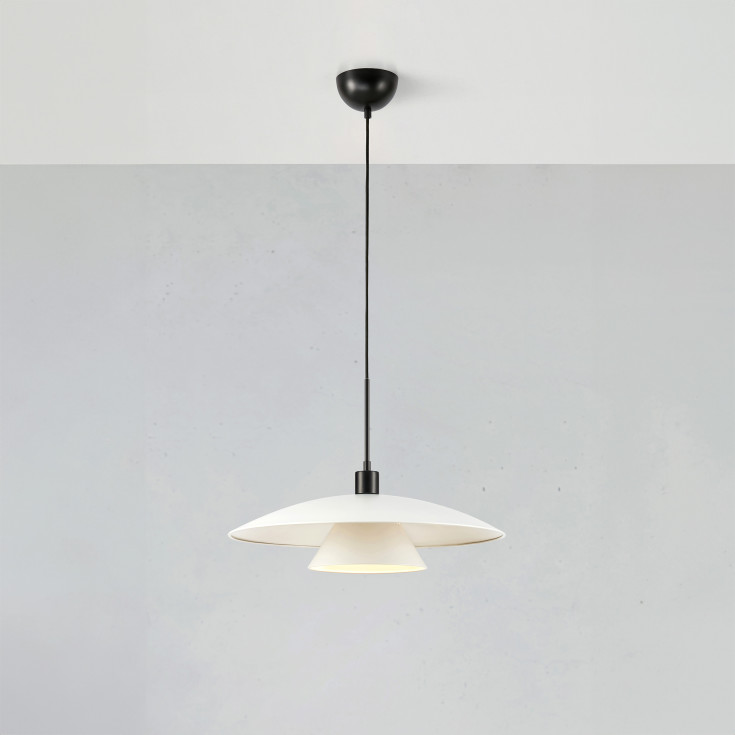 MILLINGE Pendel 1L mat hvid/sort