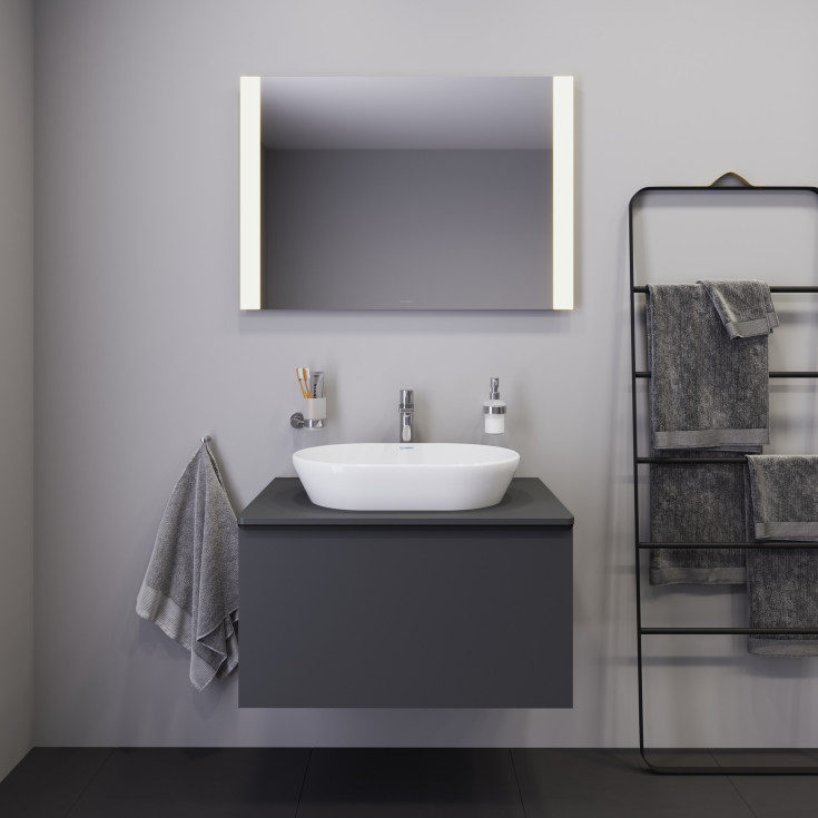Duravit spejl med lys, 100x70 cm