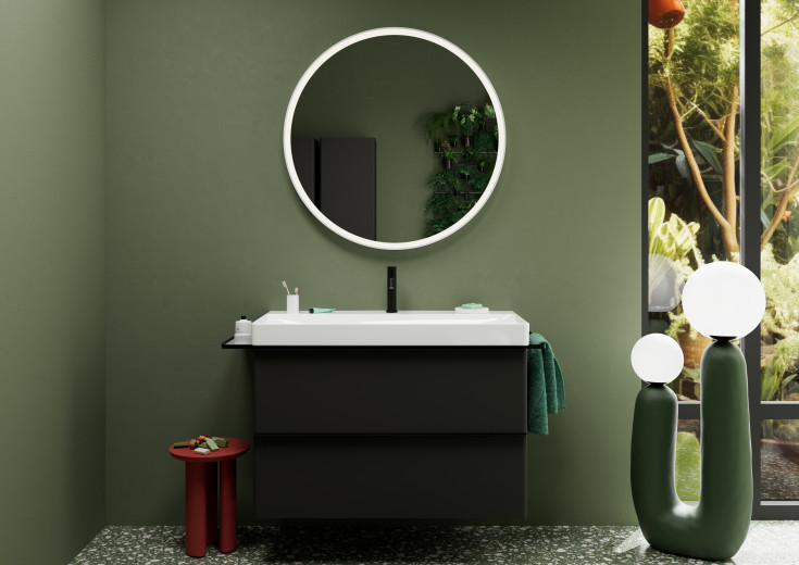 Hansgrohe Xarita S spegel med belysning, sensor, dimbar, 90 cm, matt vit