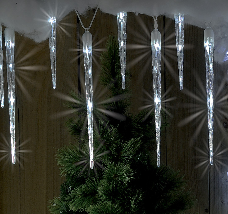 Veli Line istap lyslenke utendørs, hvit lys