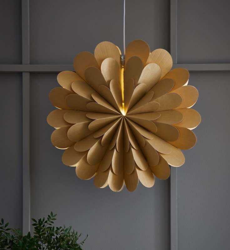 Markslöjd Maravilla julestjerne med lys, 60 cm, guld