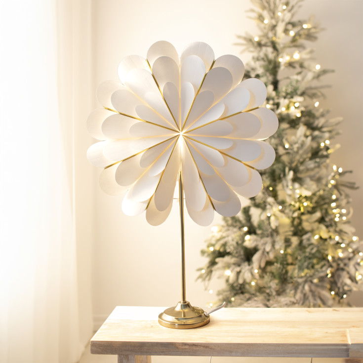 Markslöjd Marigold adventsstjärna med ljus, 48 cm, vit