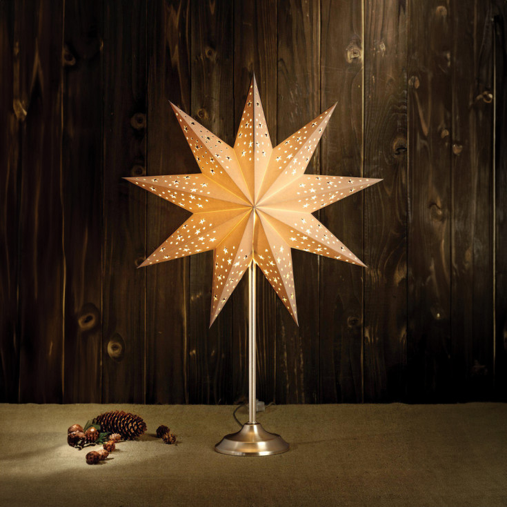 Markslöjd Solvalla julestjerne med lys, 65 cm, hvid