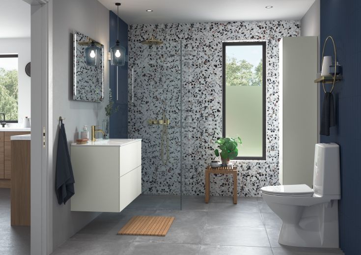 IFÖ ELEGANT håndvask 1210x470mm hh midt m/overl fralægningsplads