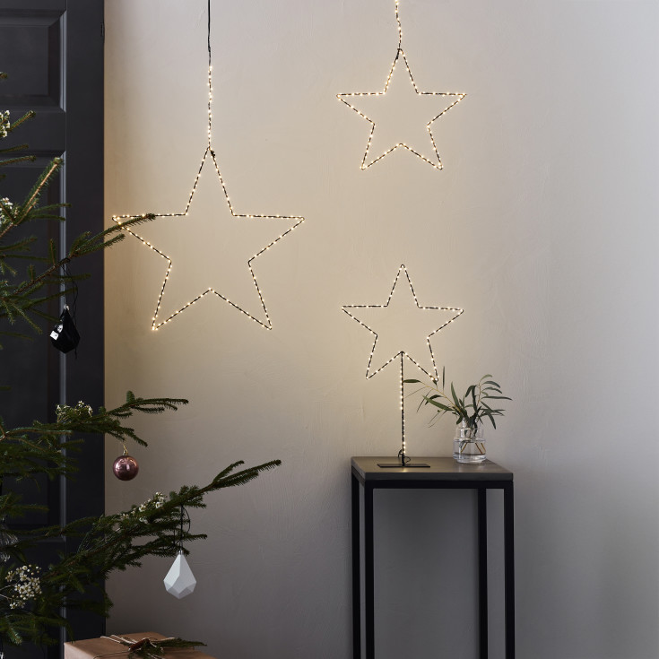 Markslöjd Alfa bordstjerne med lys, sort