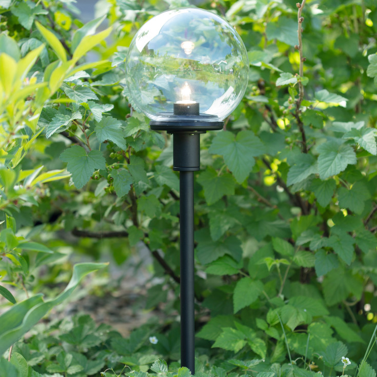 GARDEN 24 Bedlampe Kugle 60cm sort/klar
