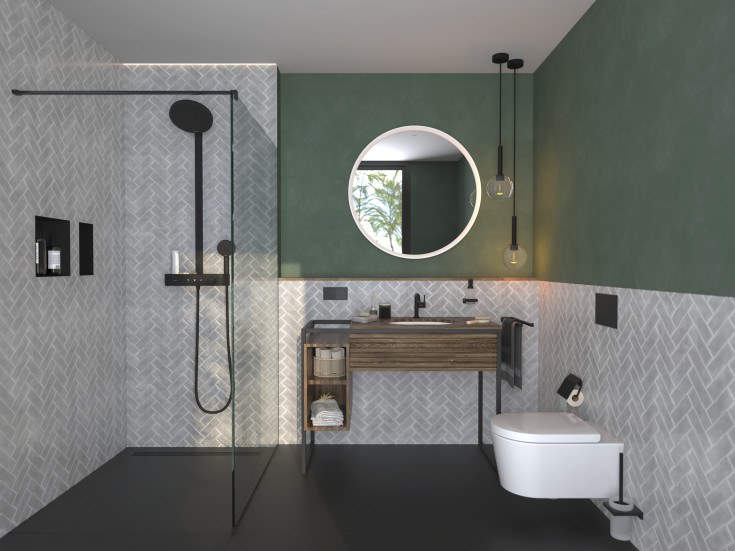 Hansgrohe Pulsify S dusjsett, matt sort