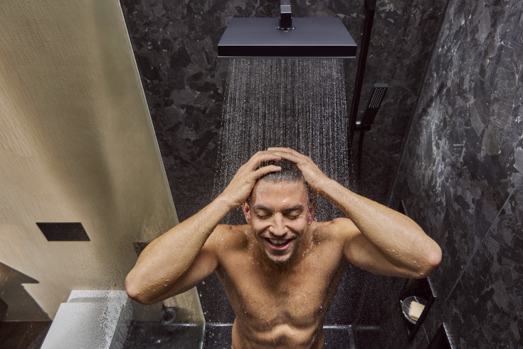 Hansgrohe Pulsify E takdusch, 26x26 cm, matt svart