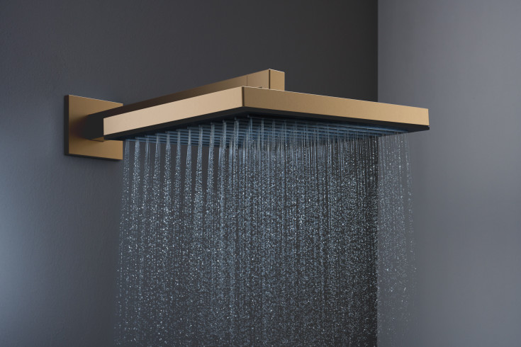 Hansgrohe Pulsify E dusjhode, 26x26 cm, børstet bronse
