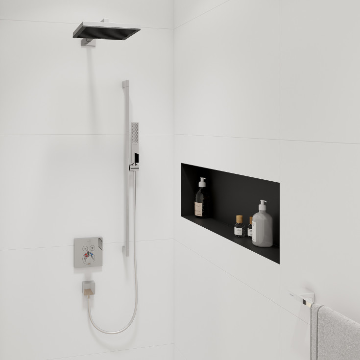 Hansgrohe Pulsify E takdusch, 26x26 cm, vattenbesparande, krom