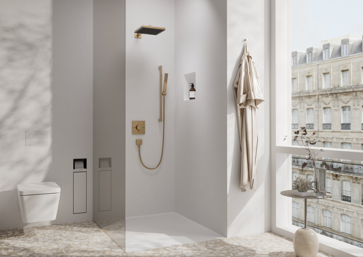 Hansgrohe Pulsify E handdusch, vattenbesparande, borstad brons