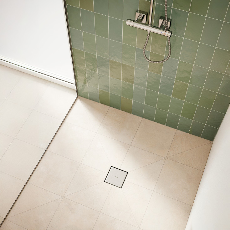 Hansgrohe Raindrain Point komplett sluk 150 mm, børstet rustfritt stål