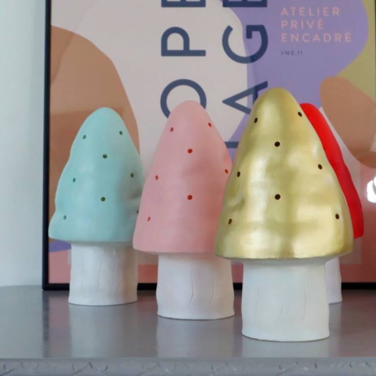 Heico Svamp barnelampe, gull, Ø15x28 cm