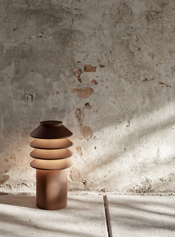 Louis Poulsen Bysted Garden pullert, 3000K, spyd, corten, lav
