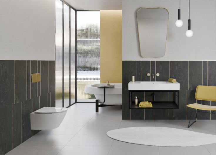 GSI Modo+ væghængt toilet, uden skyllekant, antibakteriel, hvid