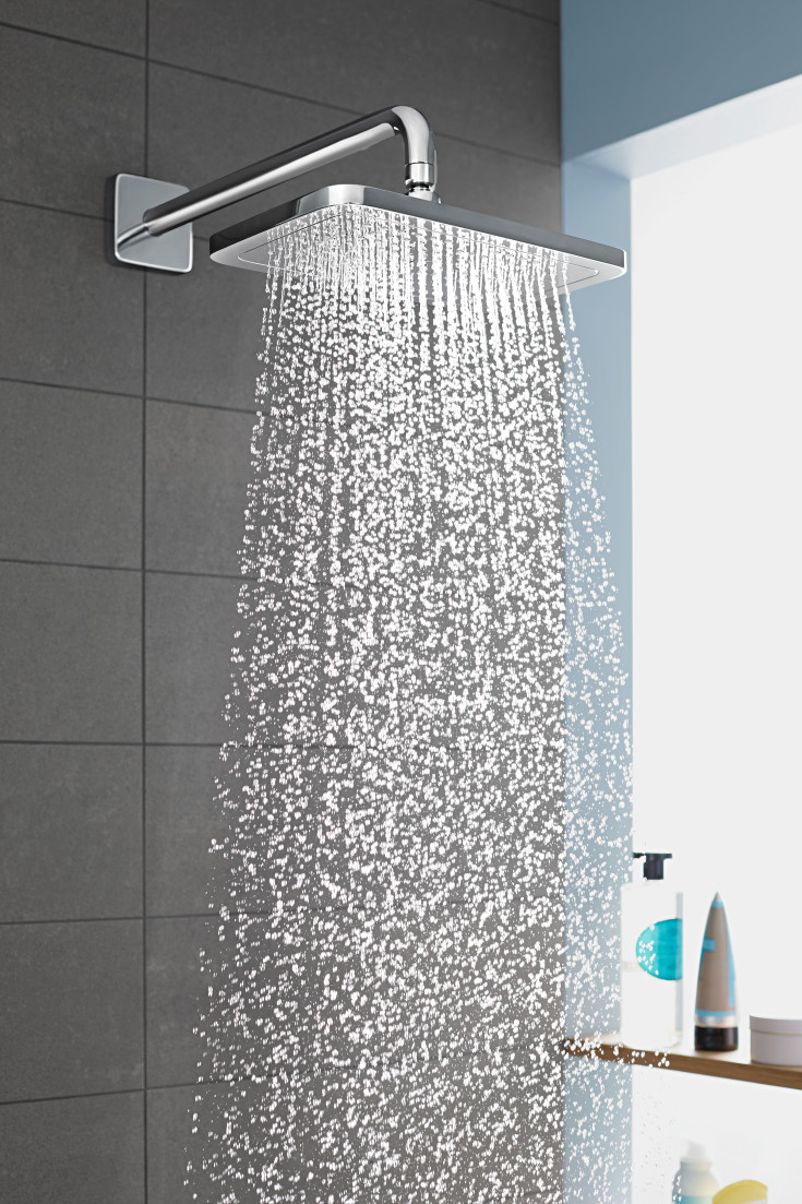 Hansgrohe Croma takdusj, 28x17 cm, vannbesparende, krom