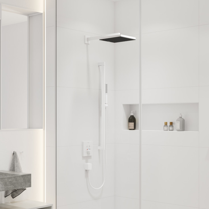 Hansgrohe FixFit Square slanguttag, matt vit