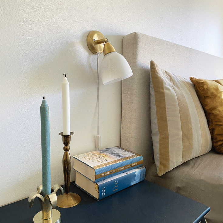 Superliving Urban vegglampe, kort, messing