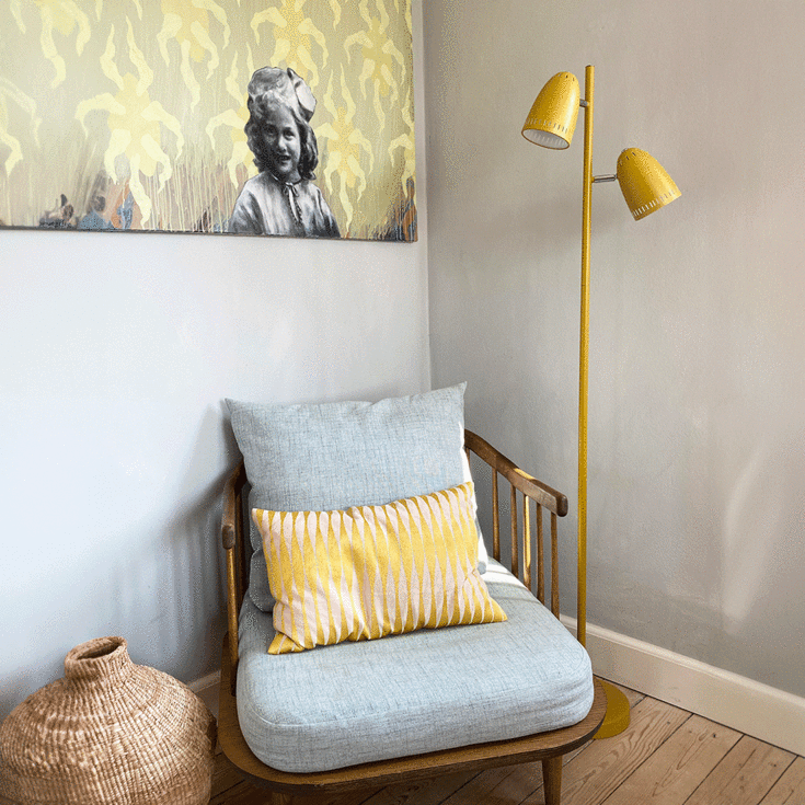 Superliving Dynamo Twin golvlampa, gul