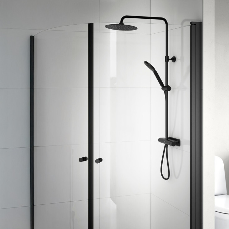 Gustavsberg Estetic Round duschset, matt svart