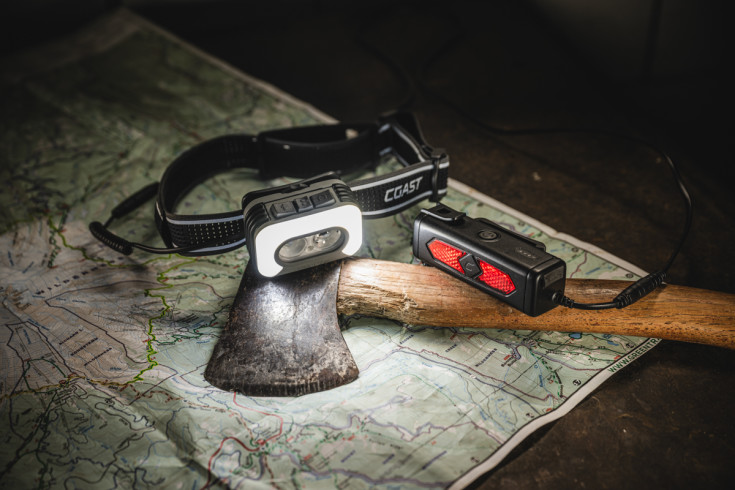 Coast RL35R pandelampe med stemmestyring, genopladelig, 1000 lm