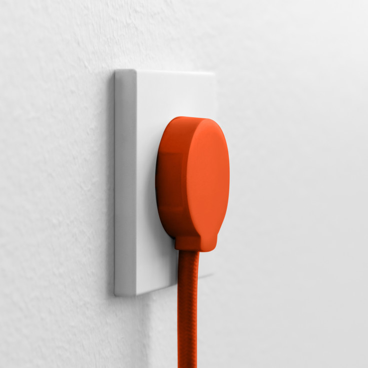 Norm F stikprop, schuko, med jord, orange